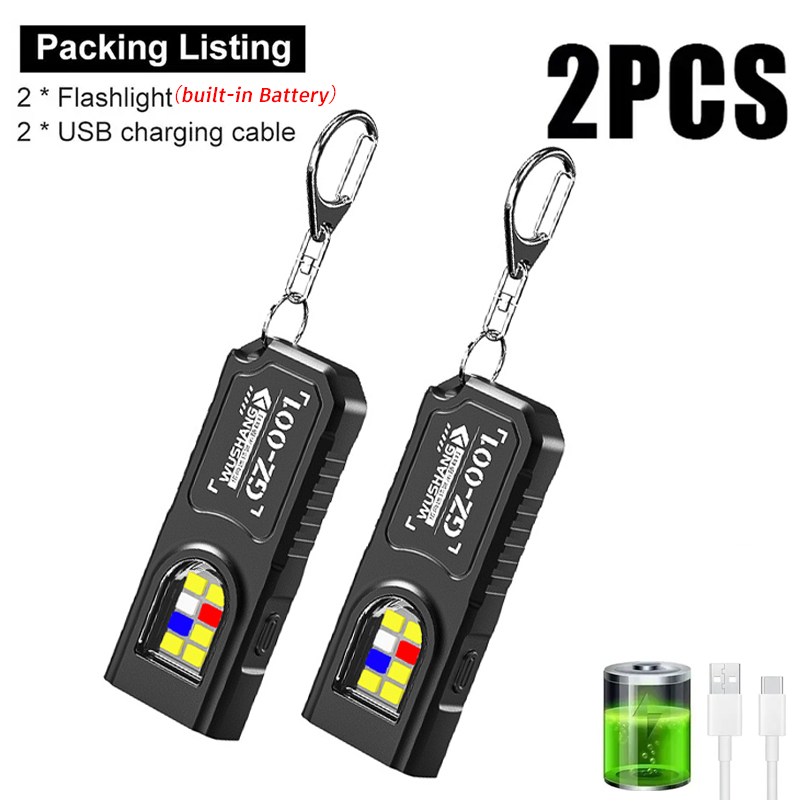 Diy Lamp Electronics - Multifunctional Keychain Flashlight USB Rechargeable Mini
