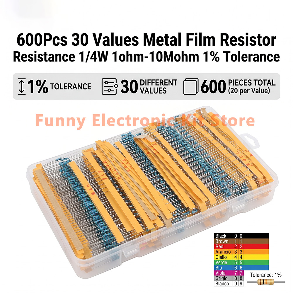 600 Pcs Assorted Metal Film Re – Resistor Kit 1 4W recenzja i cena