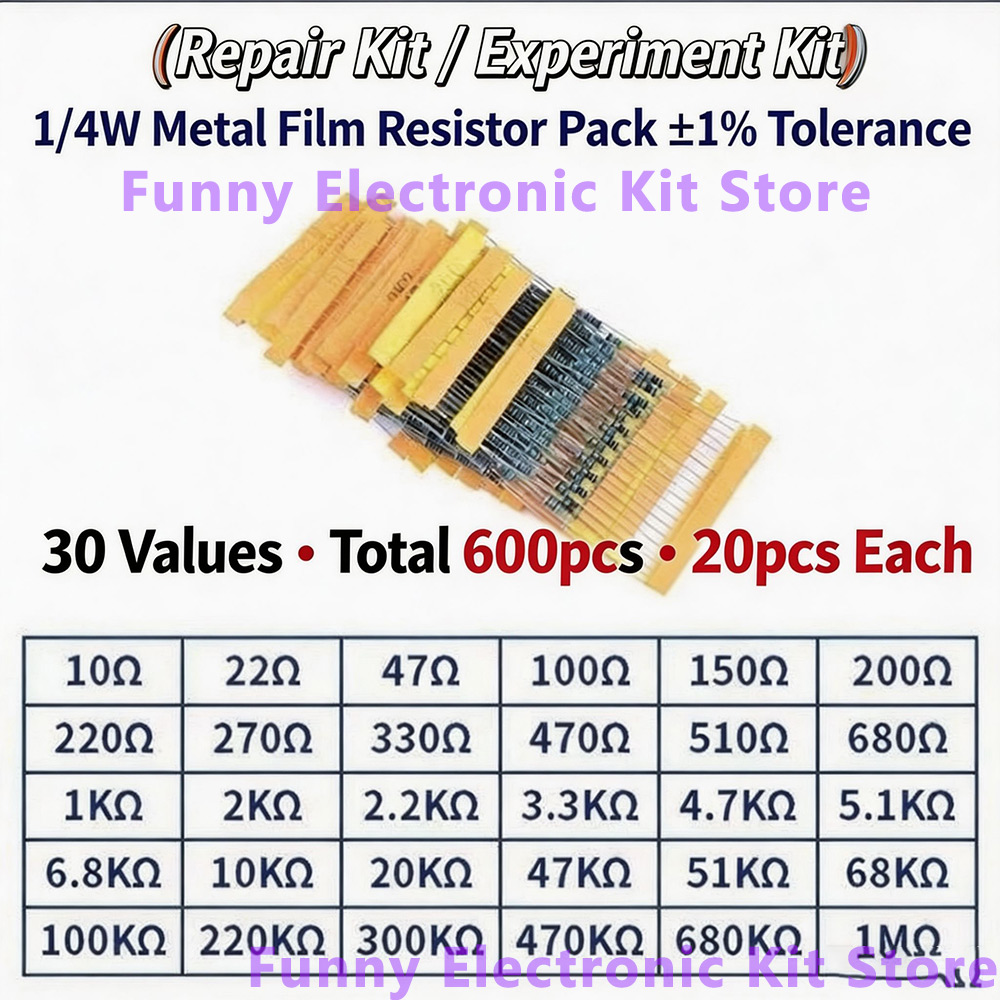 600 Pcs Assorted Metal Film Re – Resistor Kit 1 4W recenzja i cena