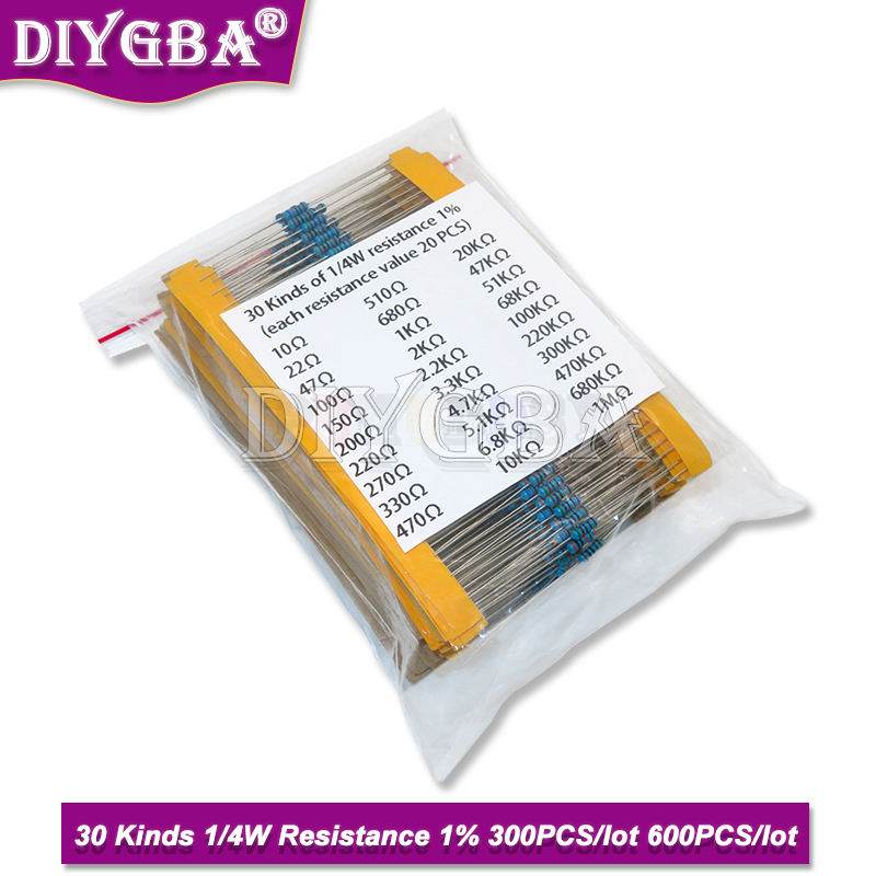 600PCS/Set 30Kinds 1/4W Resist – Resistor Kit 1 4W recenzja i cena