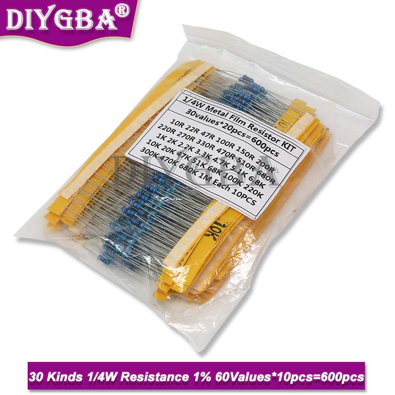 600PCS/Set 30Kinds 1/4W Resist – Resistor Kit 1 4W recenzja i cena