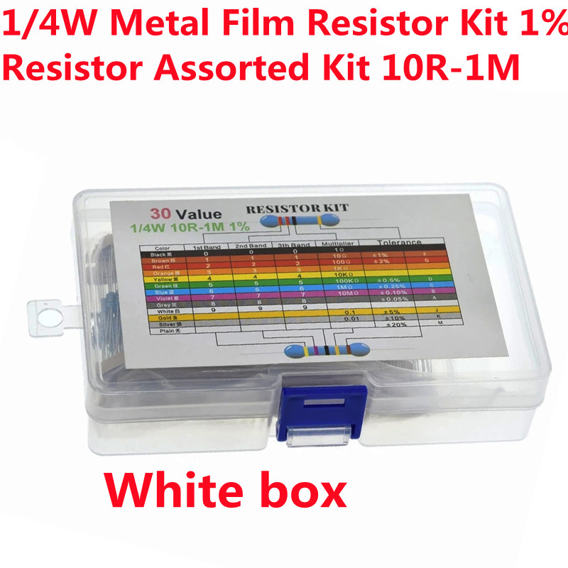 600PCS/Lot 1/4W 10R-1M Metal F – Resistor Kit 1 4W recenzja i cena