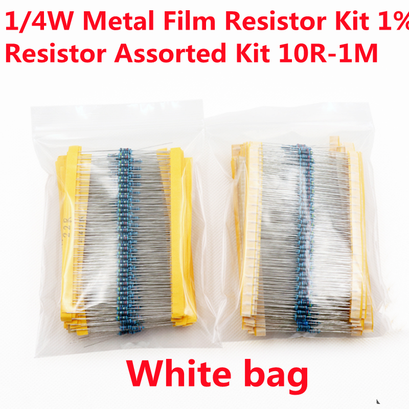 600PCS/Lot 1/4W 10R-1M Metal F – Resistor Kit 1 4W recenzja i cena