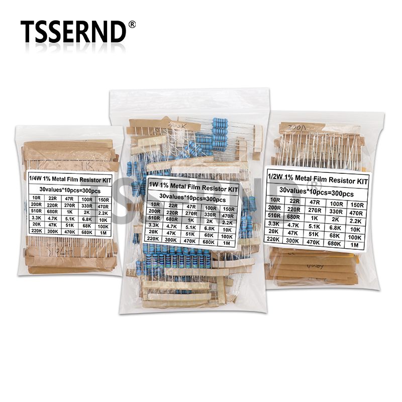 300PCS 1/4W 1/2W 1W 1% Metal F – Resistor Kit 1 4W recenzja i cena