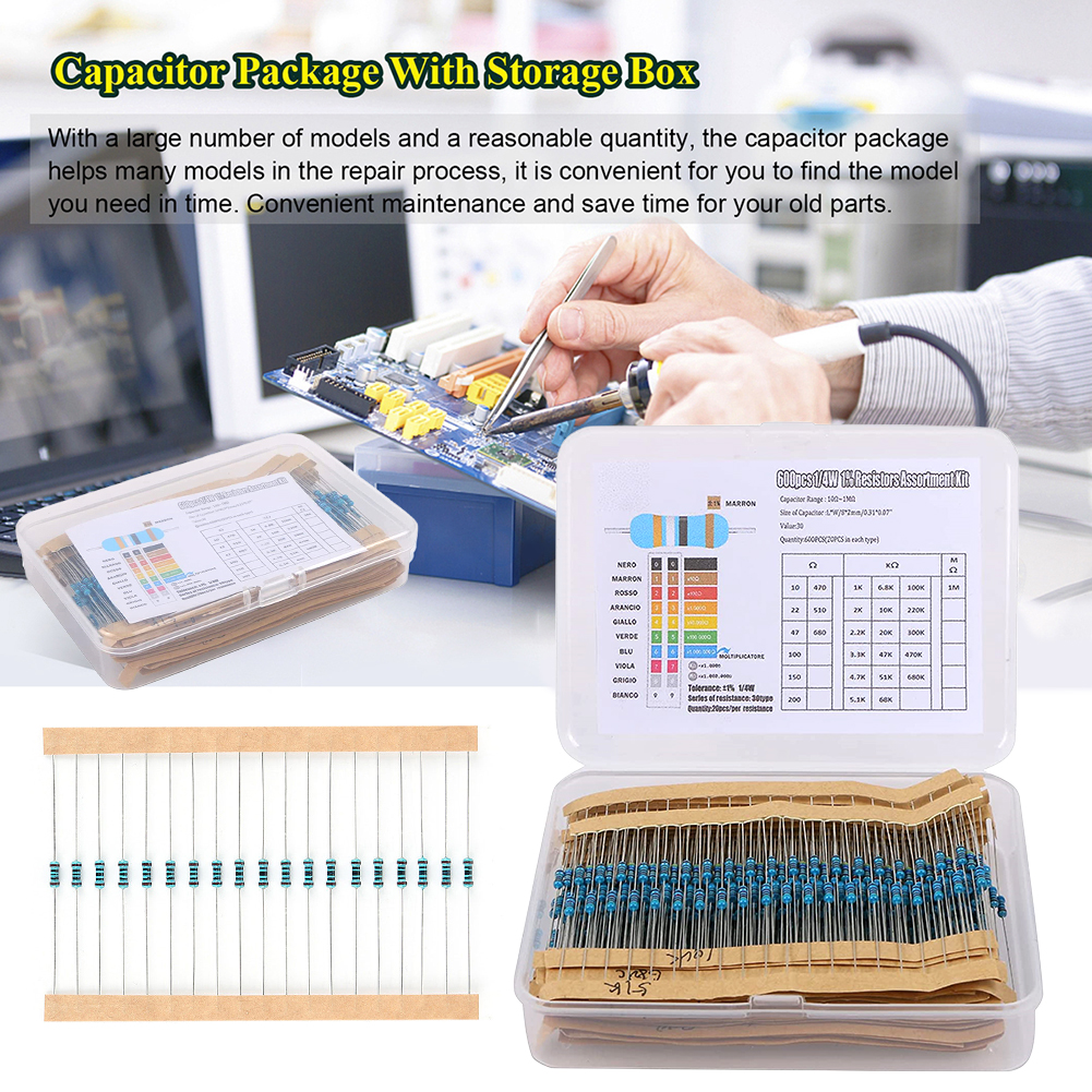 300/600pcs Metal Film Resistor – Resistor Kit 1 4W recenzja i cena