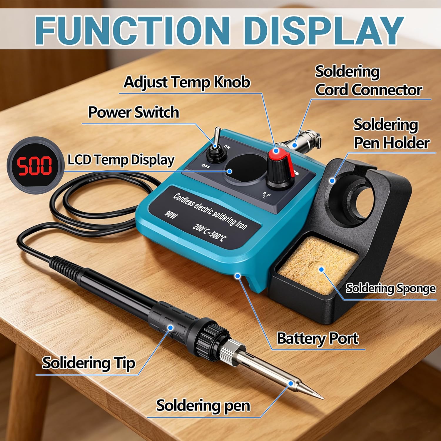 90W LED Digital Cordless Solde – Diy Electronics Repair Kit recenzja i cena