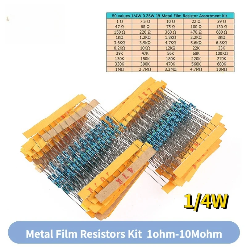 500PCS 1% 1/4W Metal Film Resi – Resistor Kit 1 4W recenzja i cena