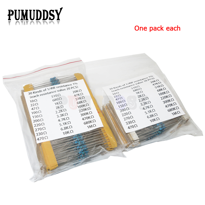 600pcs/set 30 Kinds 1/4W Resis – Resistor Kit 1 4W recenzja i cena