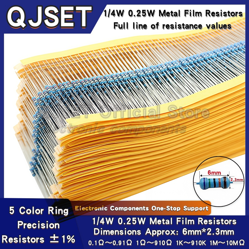 100pcs 1/4W Metal Film Resisto – Resistor Kit 1 4W recenzja i cena