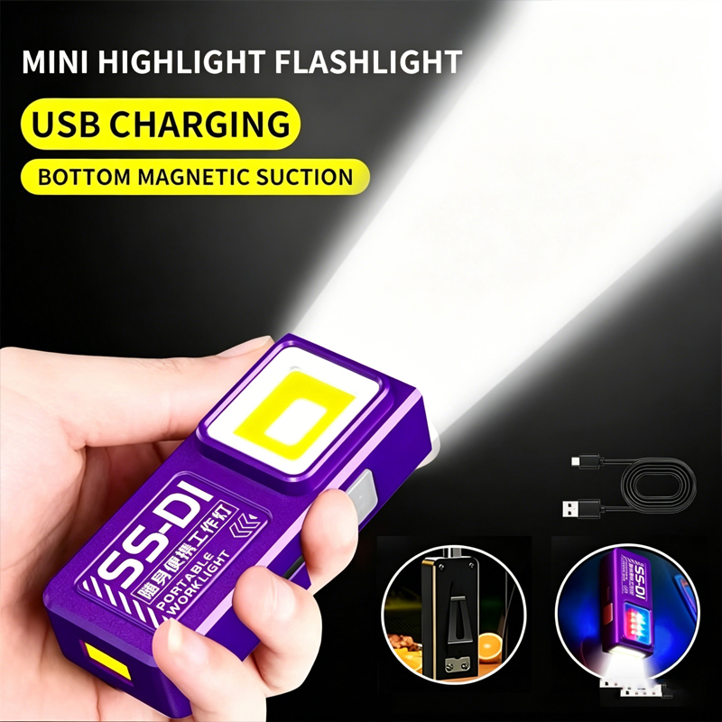 Mini COB LED Flashlight USB C  – Diy Lamp Electronics recenzja i cena